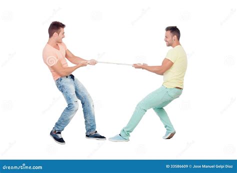 Two Persons Pulling Rope royalty